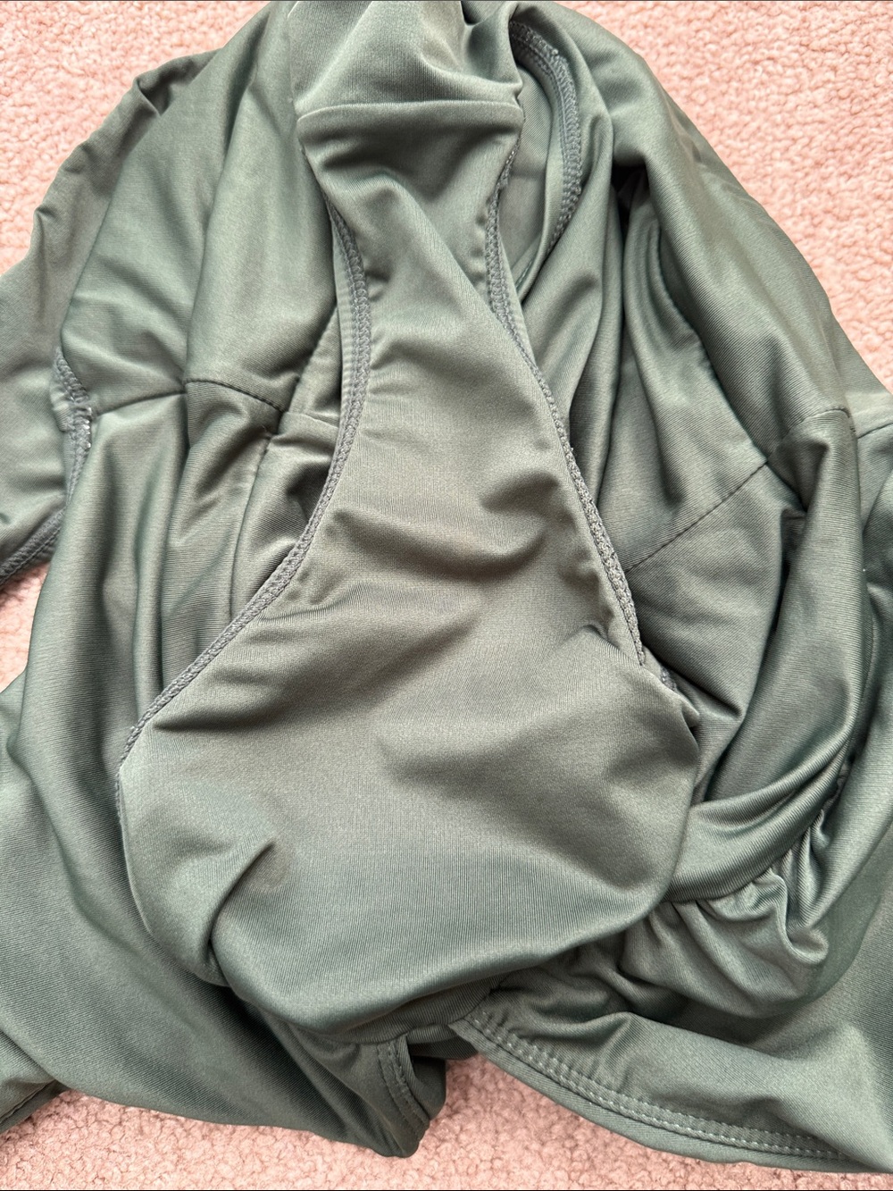 Andie The Mykonos Olive Green Deep V Wireless One Piece Swimsuit Size XL - Picture 8 of 8